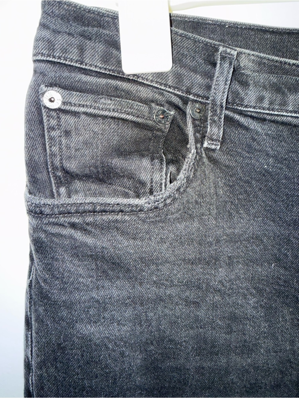 AGOLDE Riley High Rise Straight Jeans 28 Faded Black Grey - Picture 10 of 11